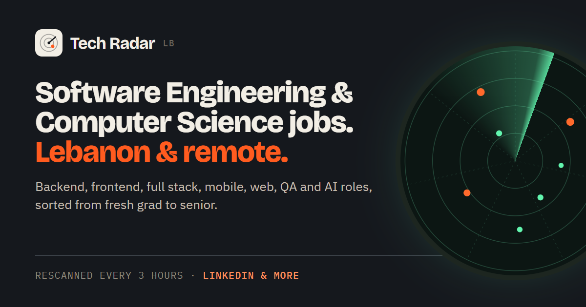 Software Engineering & Computer Science Jobs in Lebanon & Remote · Tech ...